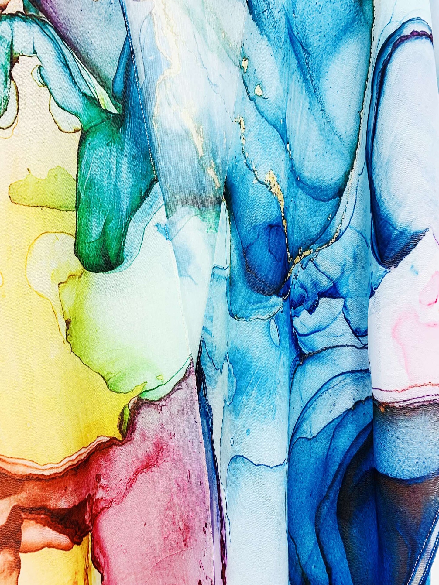 JC Sunny Fashion - Blue-Pink Marble Kimono