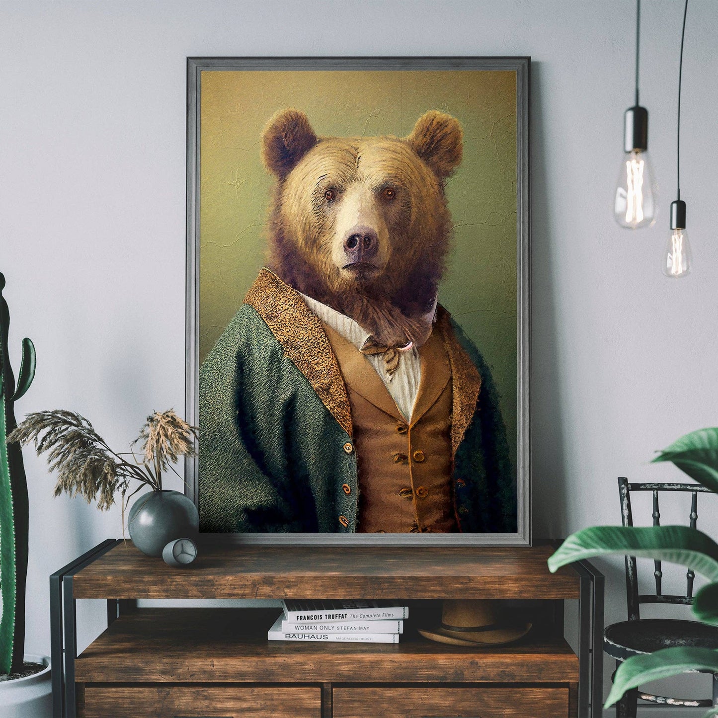 Ink & Drop - Brown Bear Animal Head Print: 11 ¾ x 15 ¾ in | 30x40 cm / Matte