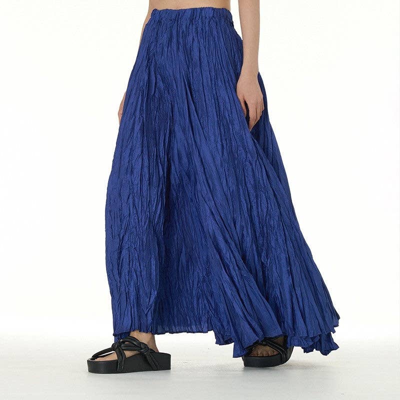 UZ Wholesale Store - Solid Color Draped Ruched Skirt: COFFEE / FREE SIZE