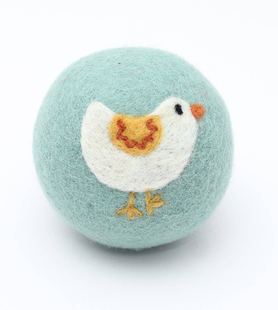 Ethical Global - Birds: Eco Wool Dryer Balls Fair Trade: Blue Bird (Yellow Ball)