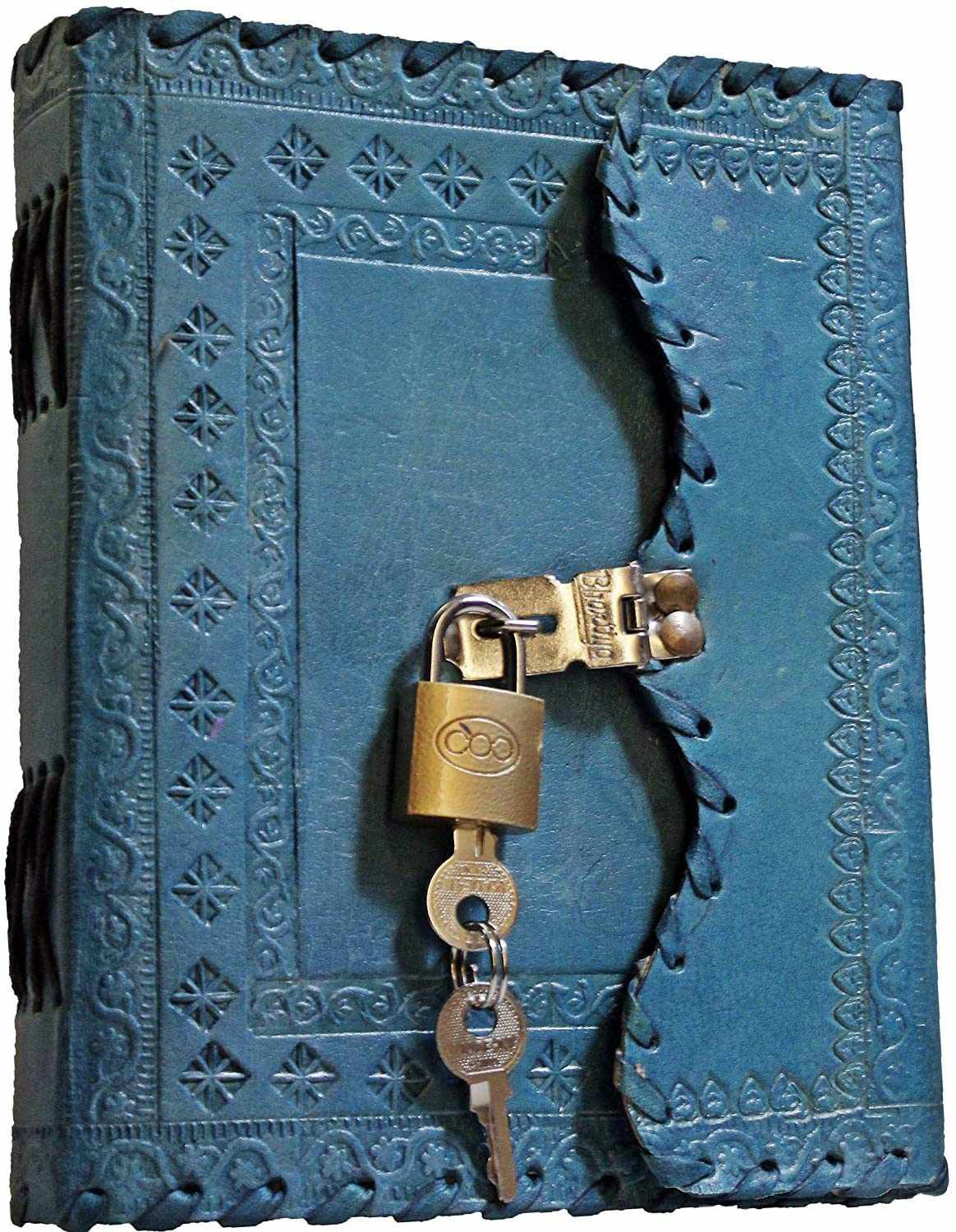 Tuzech Leather - TUZECH Leather Journal for Men and Women Leather Diary to Write Poems,Sketchbook, Record Keeping Notebook Personal Memoir with Lock and Key - Unlined 7 Inches: Brown