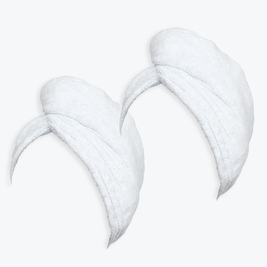 Allure Bath Fashions - Towelling Hair Wraps 100% Cotton - Pack of 2: White