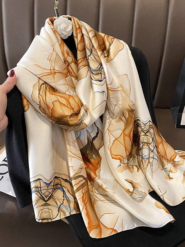 UZ Wholesale Store - Printed Shawl&Scarf: APRICOT / One_size