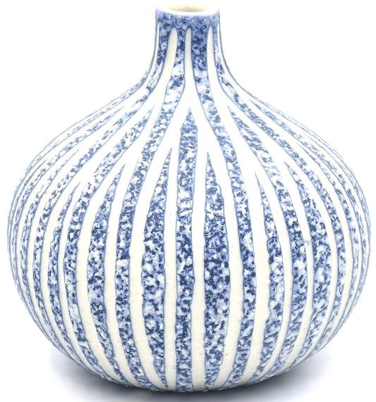 Art Floral Trading LLC - 524W16BLUE CONGO TINY L-Handcrafted Porcelain Bud Vase