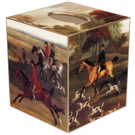 Marye-Kelley - Fox Hunt Scene Tissue Box Cover: Paper Mache