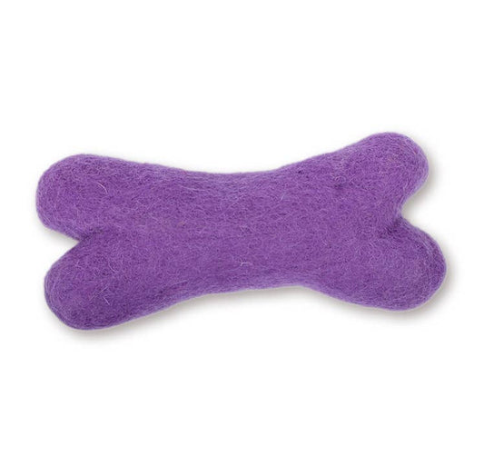 Ethical Global - Eco Wool Dog Bones/Toys: Fun Colors (Fair Trade): Purple / Large