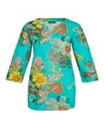 KikiSol - Aqua Fiji KikiSol Tunic with Gray Trim: XL