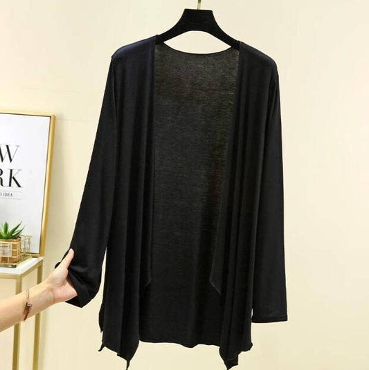 Hope & Sunshine - Modal Long Sleeve Cardigan For Women: Black / L