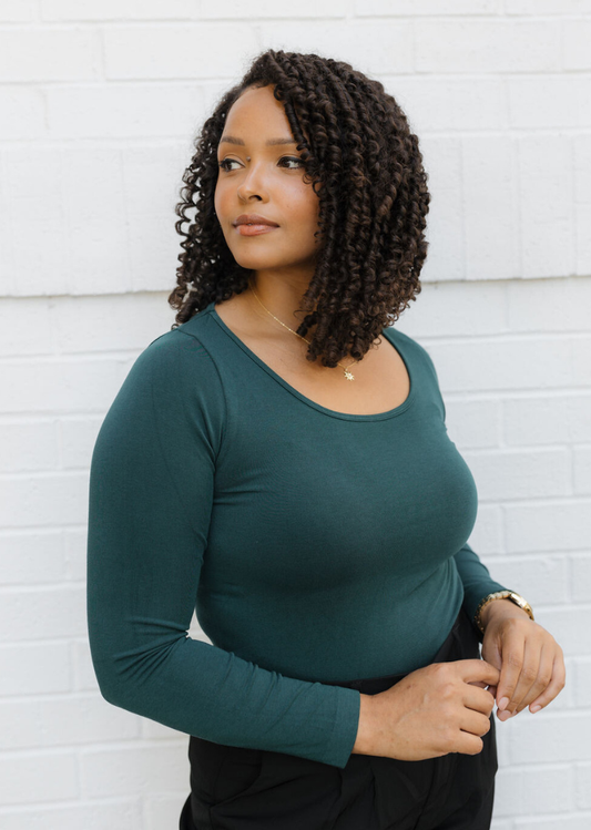 ELIETIAN - Reversible Long Sleeve - Curvy Fit: Evergreen