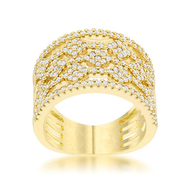 JGoodin - Marlene 0.6ct CZ 14k Gold Wide Band Cocktail Ring: 5