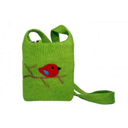 BNB Crafts Inc. - One Bird Cross Body Kids Bag: Green