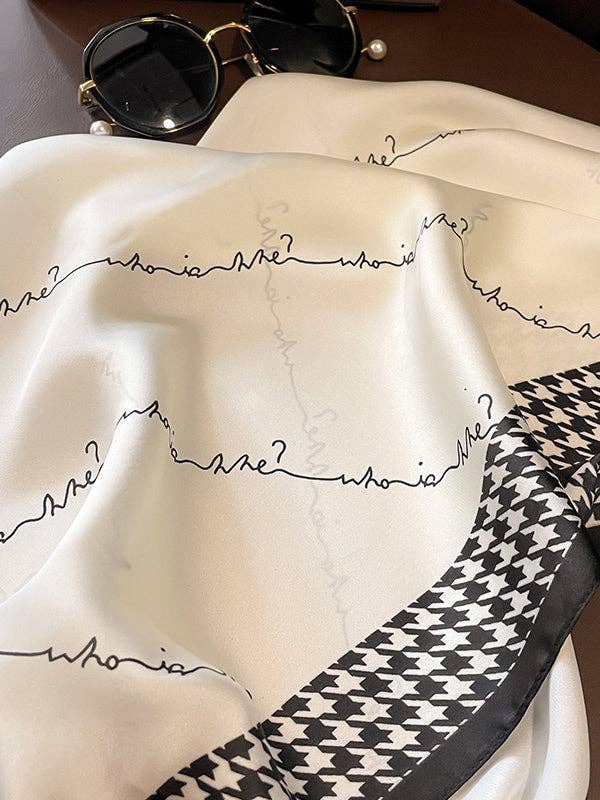 UZ Wholesale Store - Houndstooth Shawl&Scarf: WHITE / One_size
