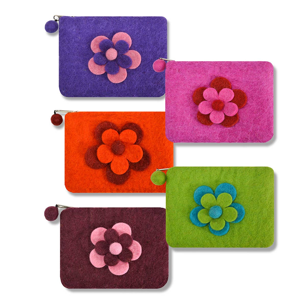 BNB Crafts Inc. - Two Layer Flower Coin Purses: Orange