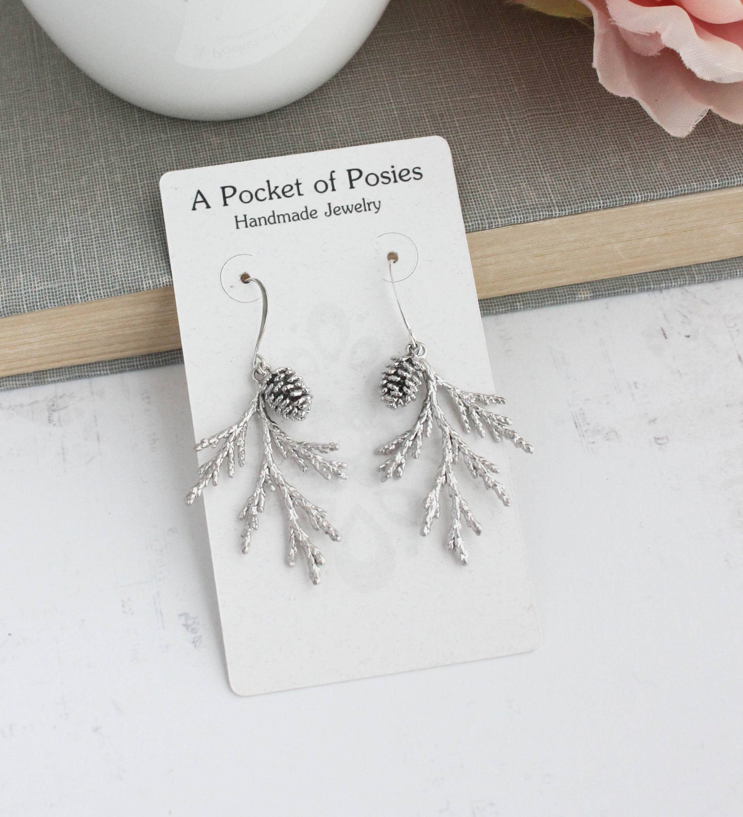 A Pocket of Posies - Cedar Earrings | Branch Earrings | Unique Silver Earrings