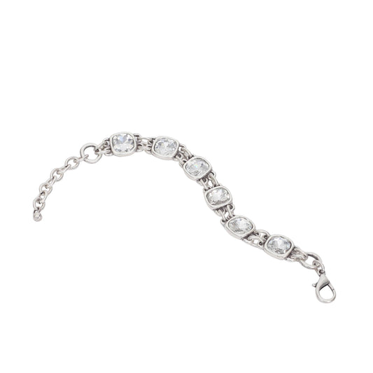Chanour - Handmade Clear Crystal Pewter Bracelet - 2910