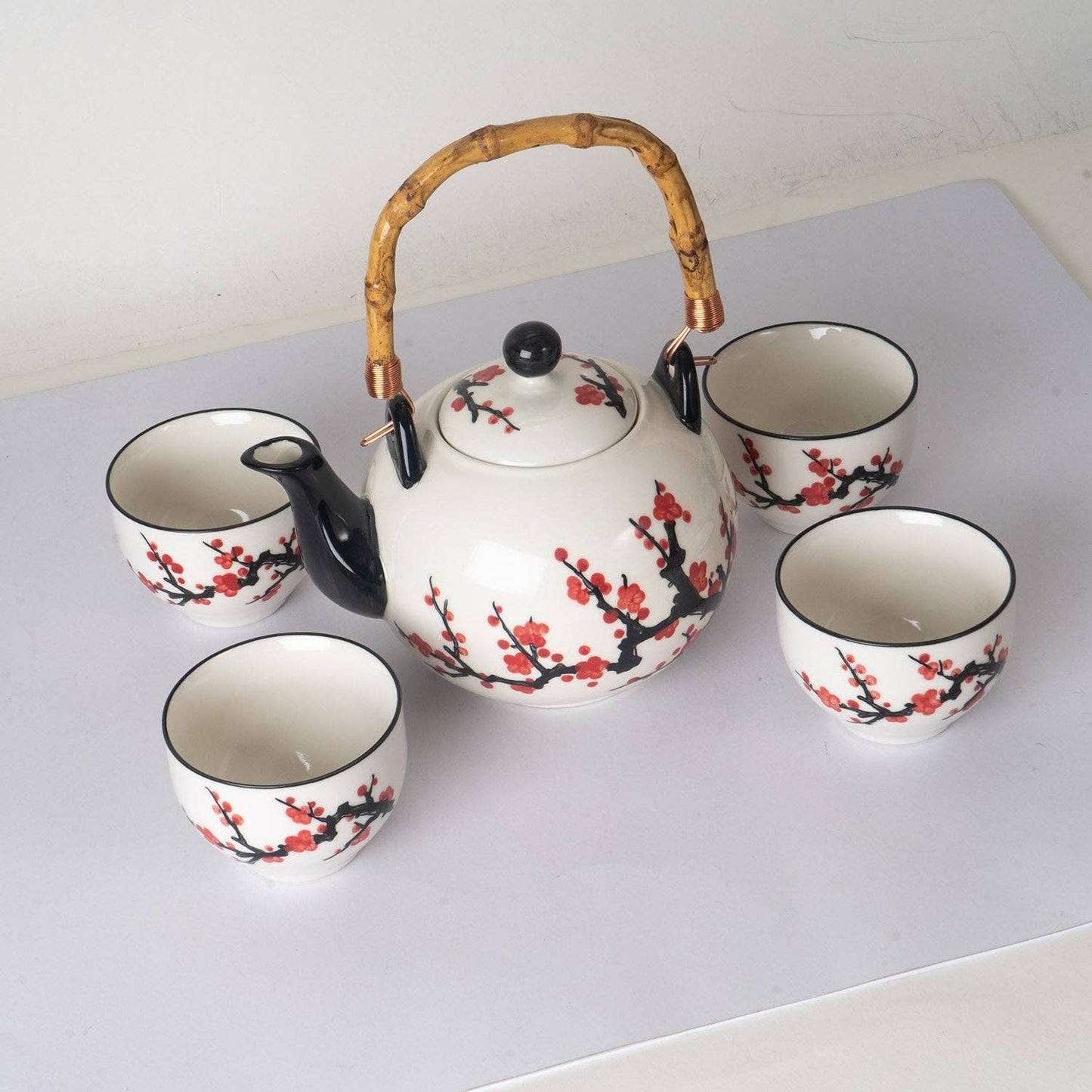 Urban Tokyo - Cherry Blossoms Tea Set 30 oz Tea Pot with 4 Cups (1/8)