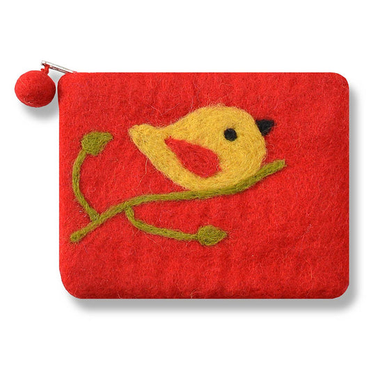 BNB Crafts Inc. - One Bird Design Coin Purse: Red