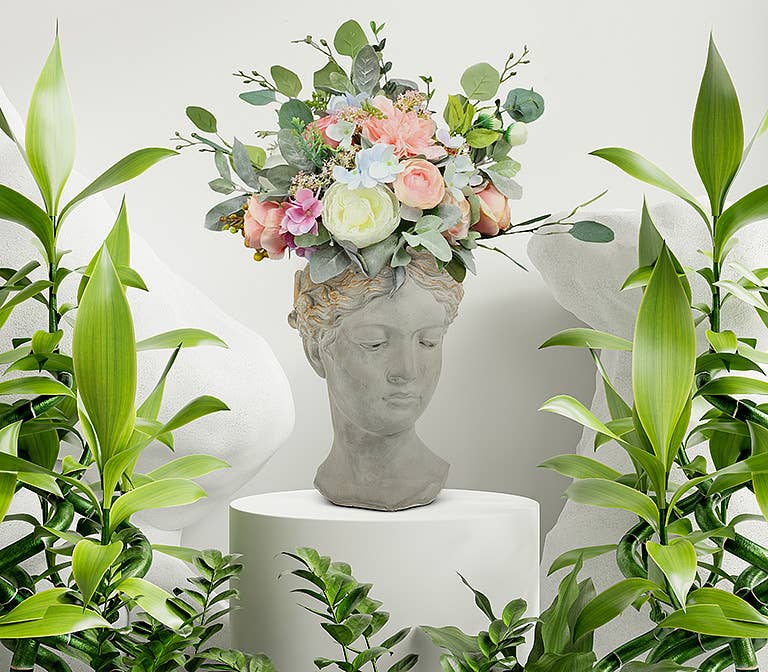 Abbott - Large Woman Head Planter-10"H