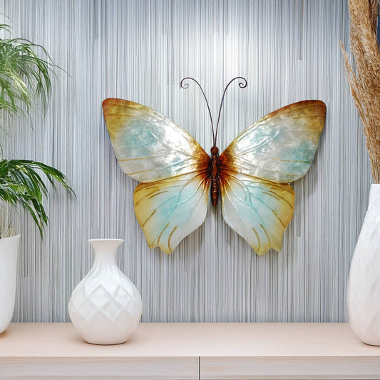 Eangee Home Design - Butterfly Wall Decor Pearl, Capiz & Metal, Indoor / Outdoor
