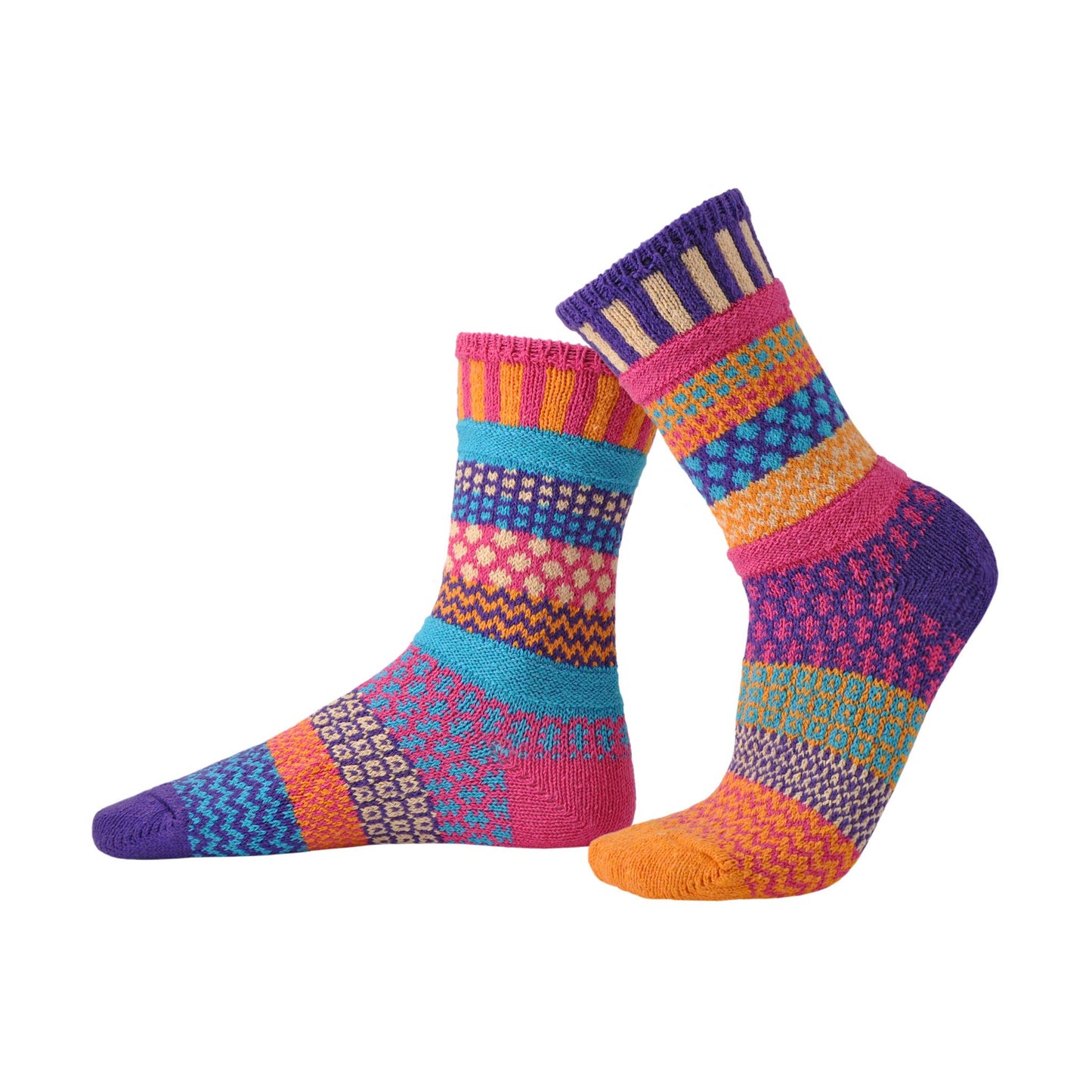 Solmate Socks - Sunny Crew Socks | Eco-Friendly & Made in the USA : Small (Women 6 - 8 / Men 5 - 7)