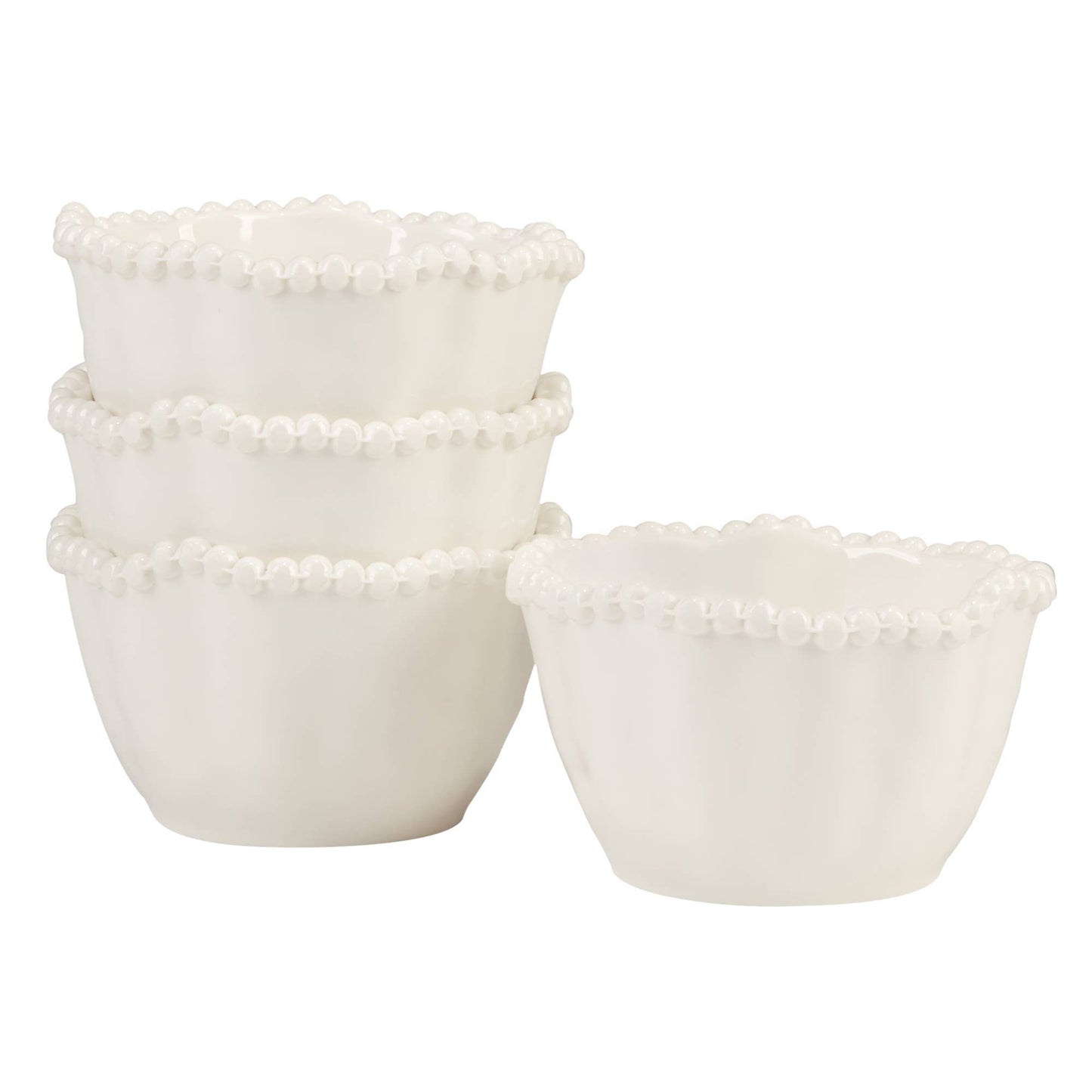 Certified International - Perlette Gift Cream Melamine Set of 4 4.625in Dipping Bowls