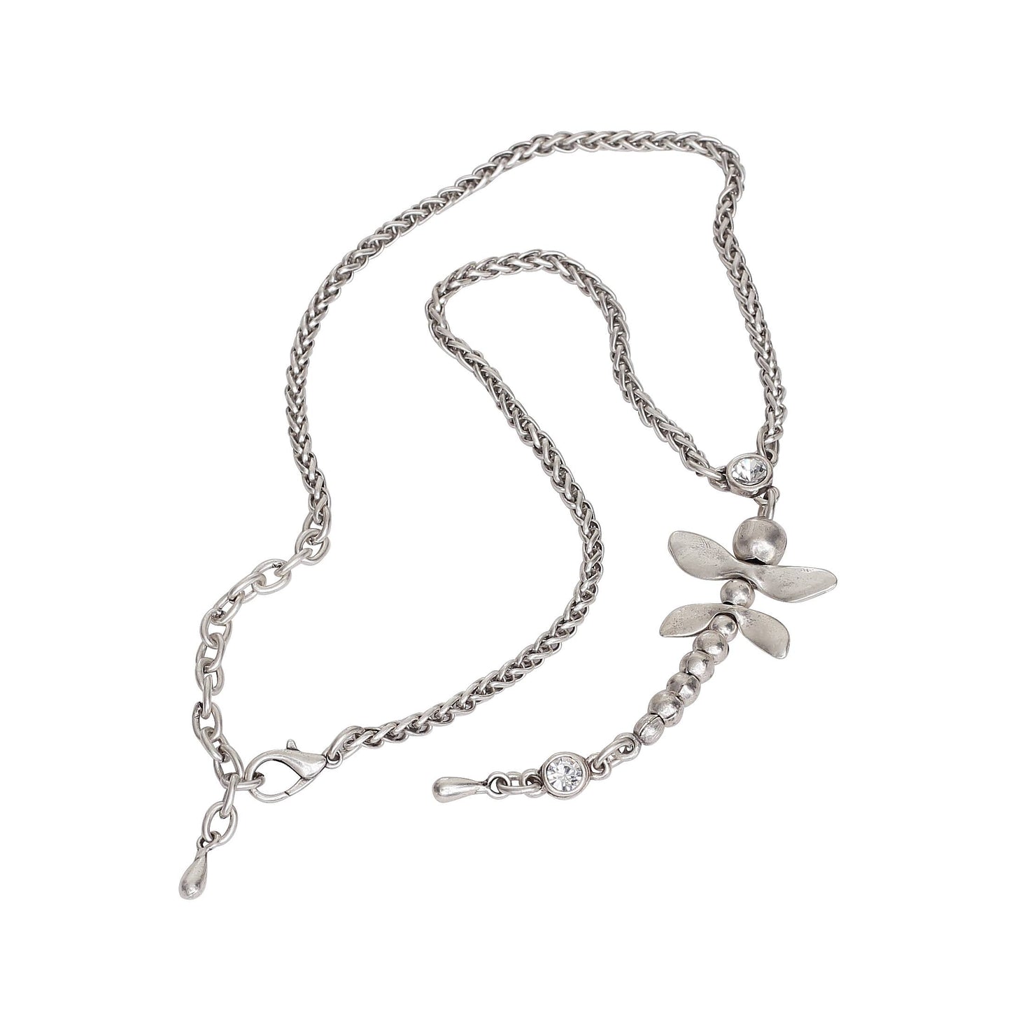 Chanour - Handmade DragonFly Crystal Pewter Necklace - 3956