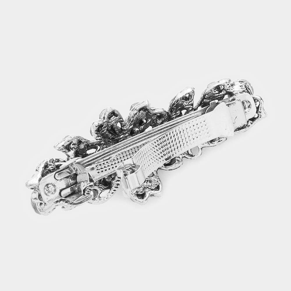 Sensibling Corp. - Stone Embellished Flower Accented Barrette
: Clear