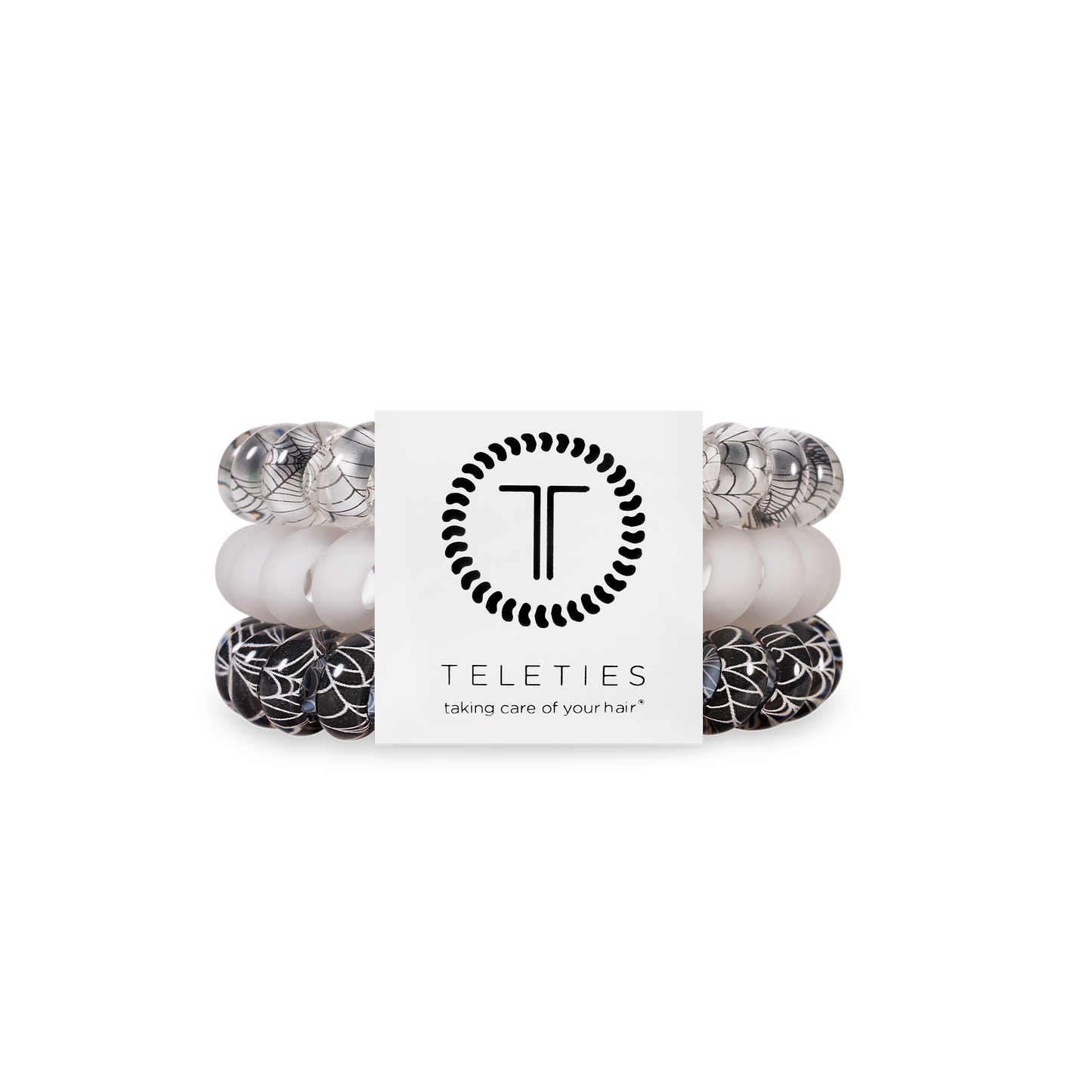 TELETIES - Spiral Hair Coils | Large | Webbed Hair Ties