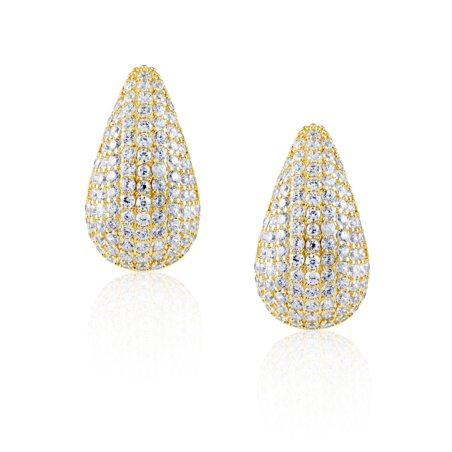 Sahira Jewelry Design - Celine CZ Raindrop Earring: Silver