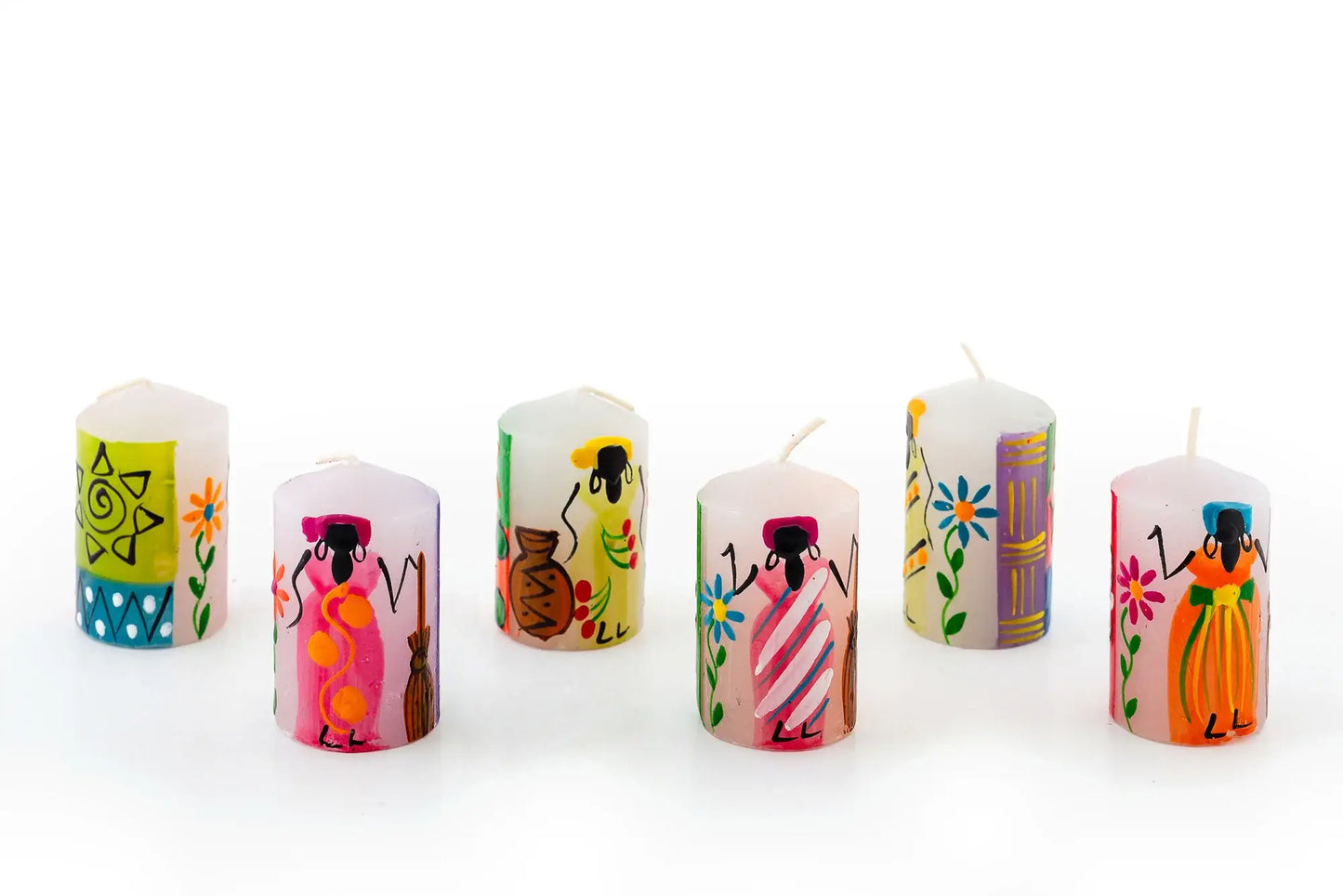 Thumbprint Artifacts - African Ladies Candle: Taper 9" pair (8 hour burn time)
