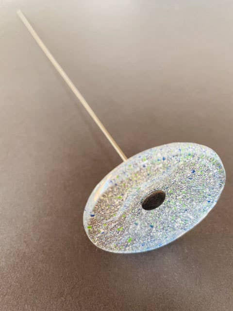 CARNEOL GLASS - Small Glass Flower For Outside In Transp.-A.Green-D.Blue