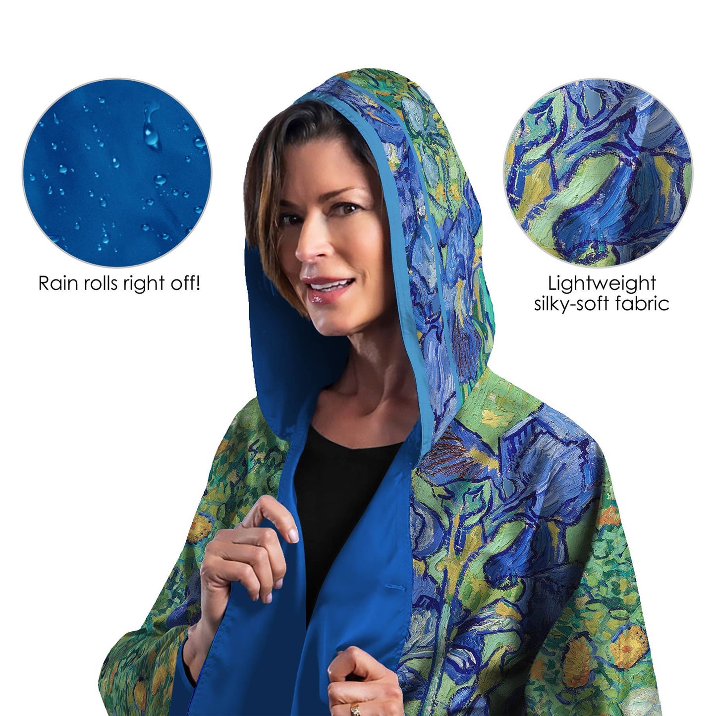 RainCaper - Fine Art RainCaper - van Gogh "Irises" Reversible Rain Cape