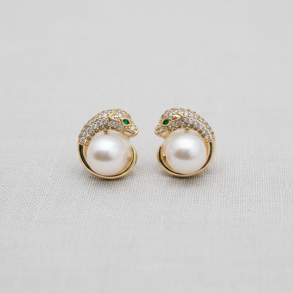 camilla dovey - Animal Pearl Stud Earrings