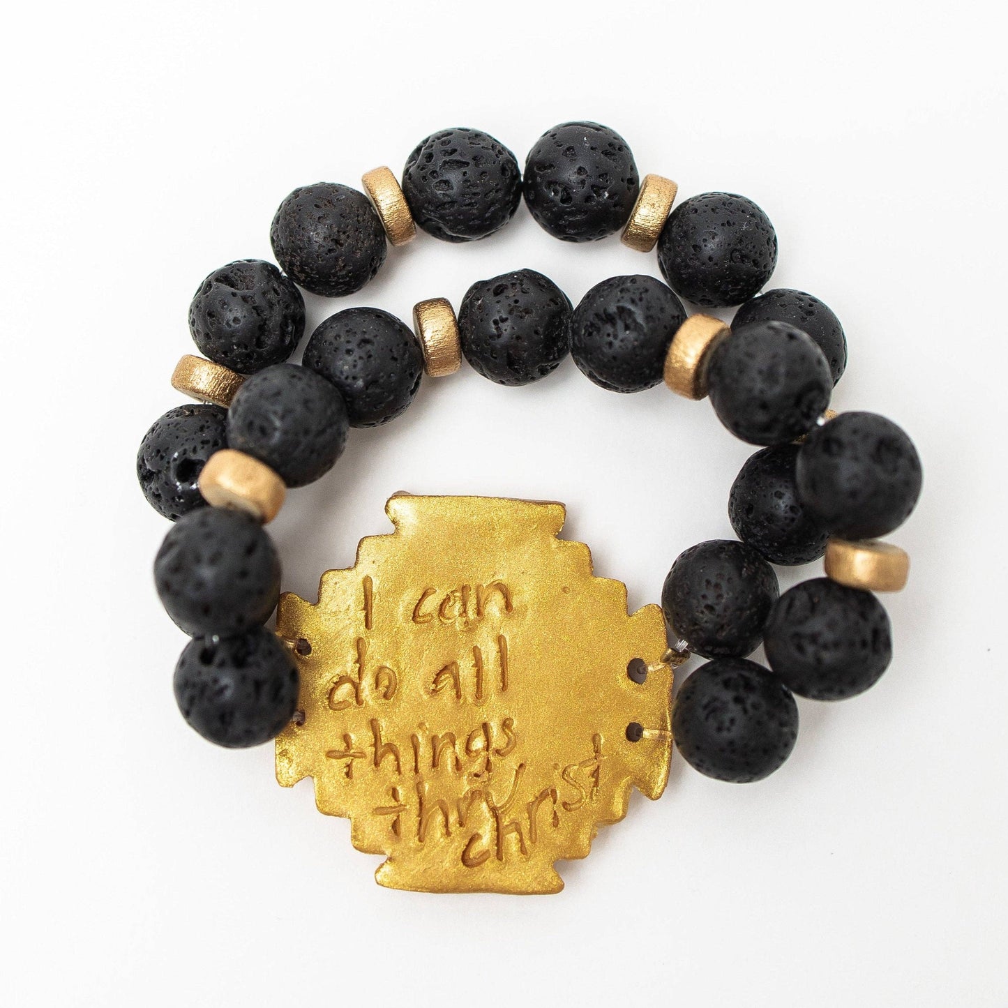 Hidden Truth Jewelry - Black Lava with Jerusalem Cross