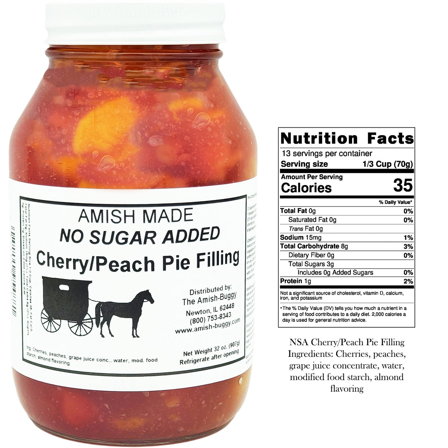 Arndt's Fudgery LLC - Amish Pie Filling - 32 Oz Jar: Blueberry