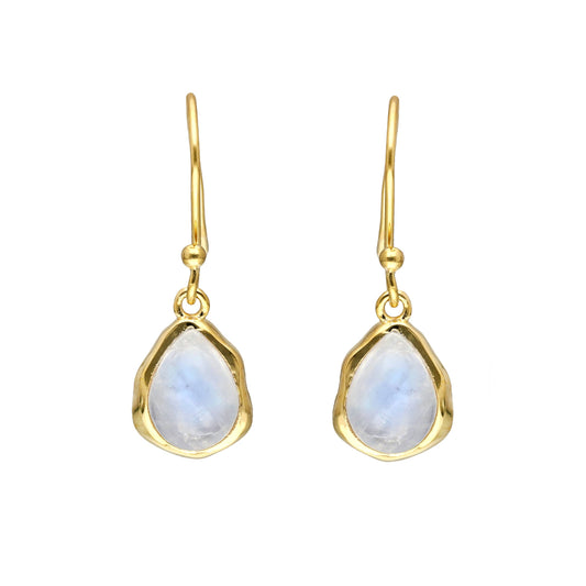 Tiramisu - Gold Plated Over Silver Moonstone Dangle Earring RLE25180