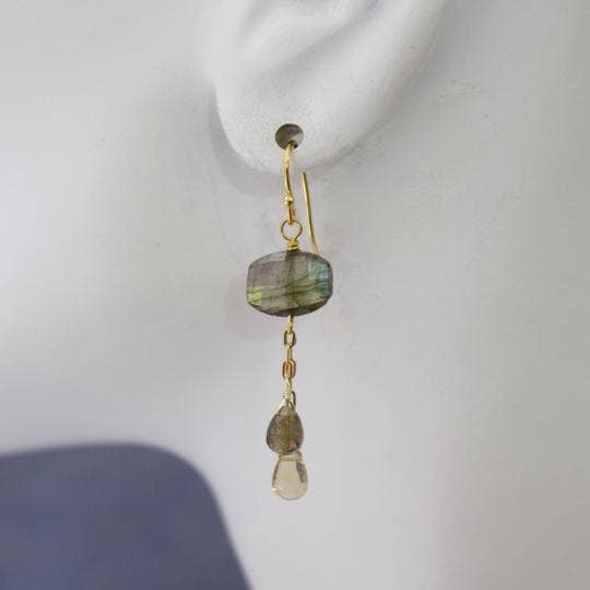 a.v. max - Semi Precious Dangle Earrings: Lapis/Lab