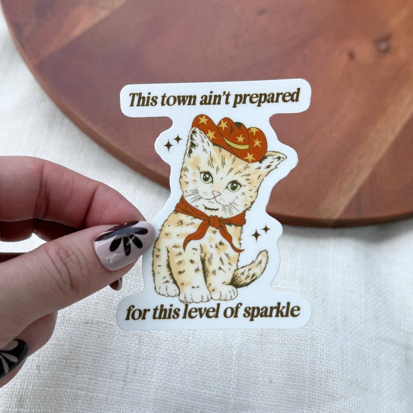 Big Moods - This Town Ain't Prepared Cowboy Cat Sticker