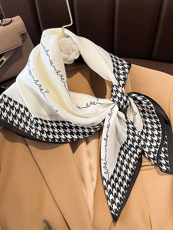 UZ Wholesale Store - Houndstooth Shawl&Scarf: WHITE / One_size