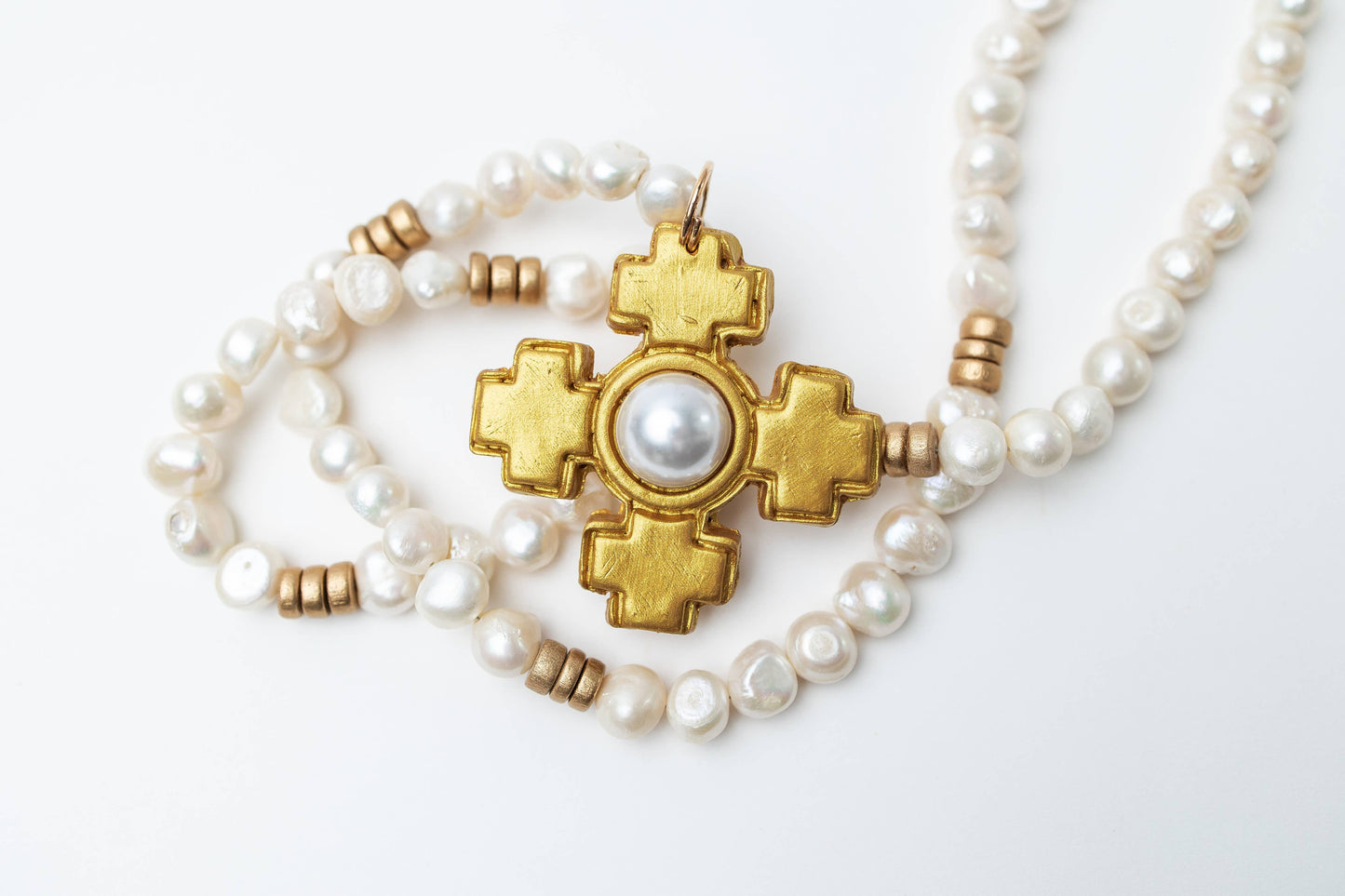 Hidden Truth Jewelry - 34" Fresh Water Pearls with Becky Pearl Cross