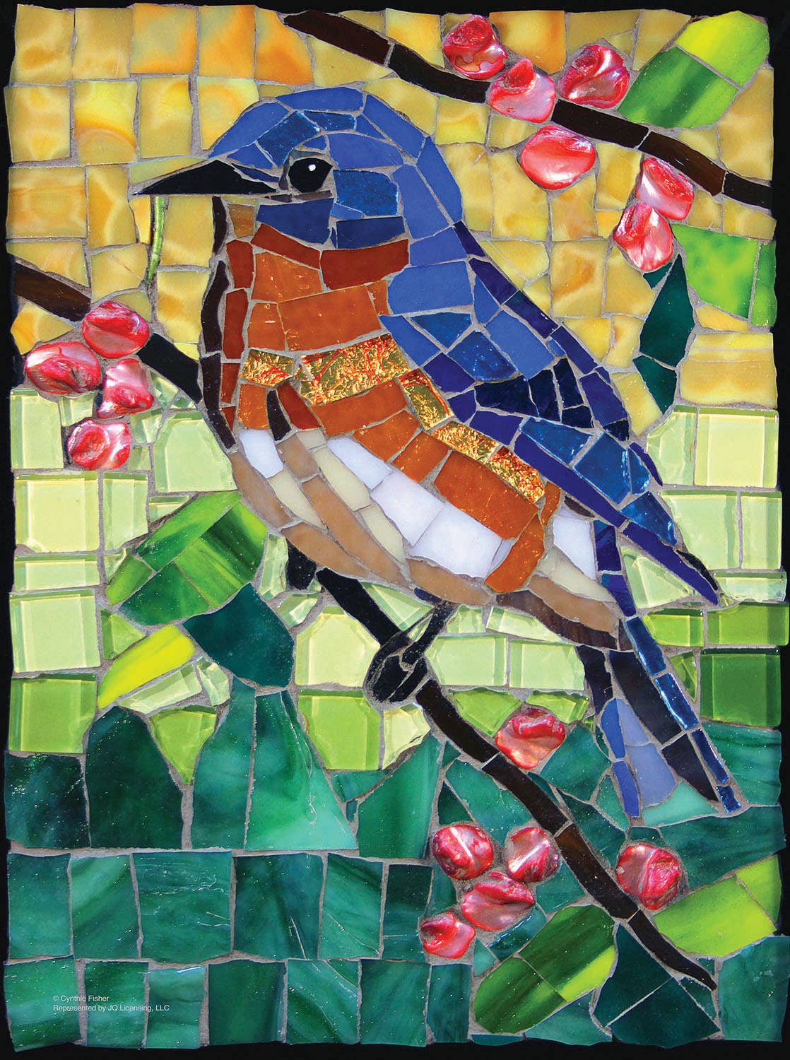 SunsOut - 1012 Stained Glass Bluebird 1000 pc Puzzle
