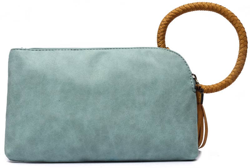 MiMi Wholesale - BP204 Fashion Cuff Handle Tassel Wristlet Clutch: Grey