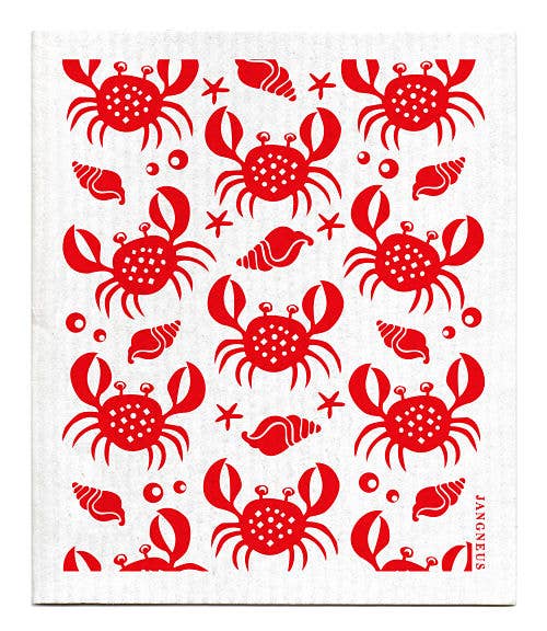 Jangneus - Swedish Dishcloth - Crabs - Red: Red