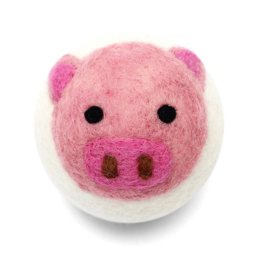 Ethical Global - Cute Animals: Eco Wool Dryer Balls Fair-Trade: Pig