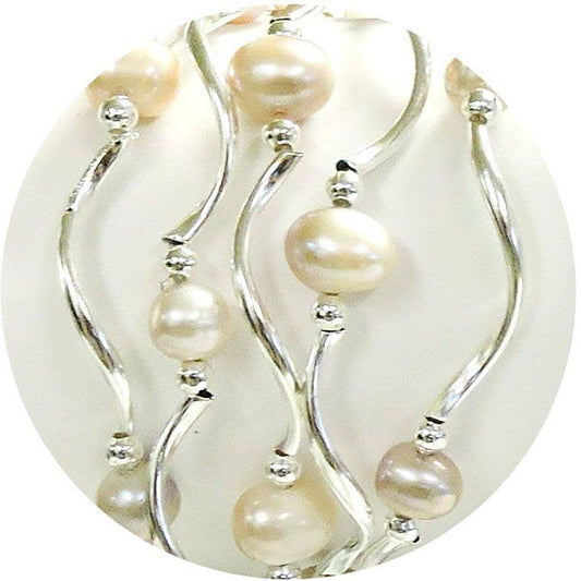 My Fun Colors - Fashion Stretch Bracelets Select from 91 Color Styles: White Pearl