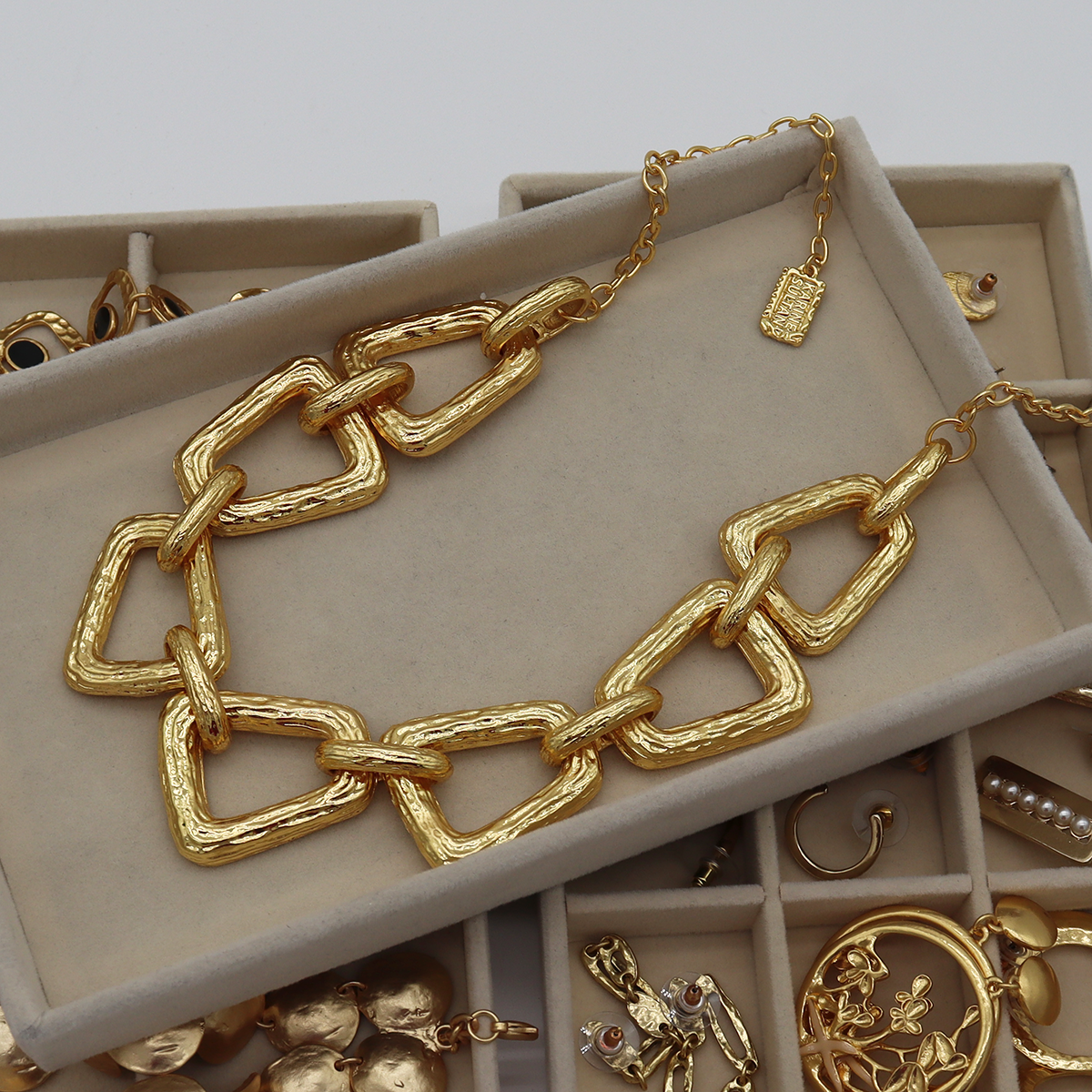 KARINE SULTAN - Geo Link Gold or Silver Collar Necklace: GOLD