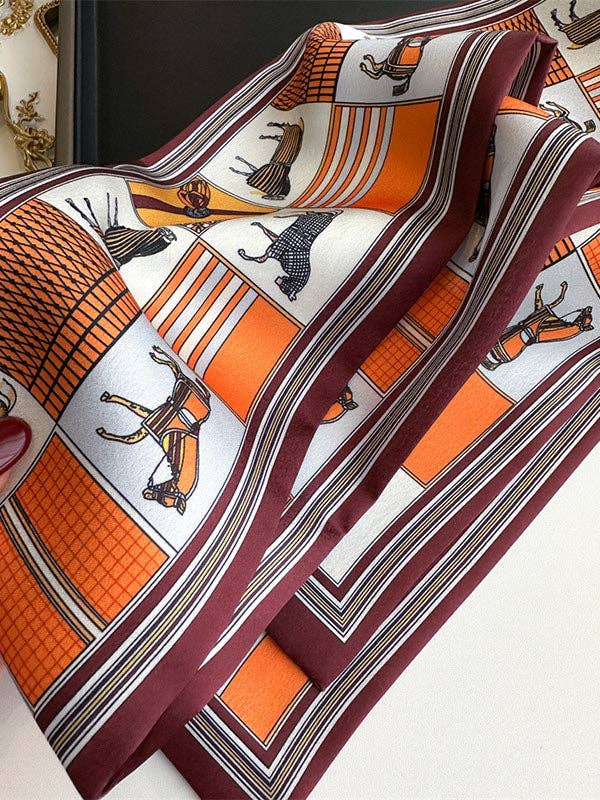 UZ Wholesale Store - Printed Scarf: ORANGE / One_size