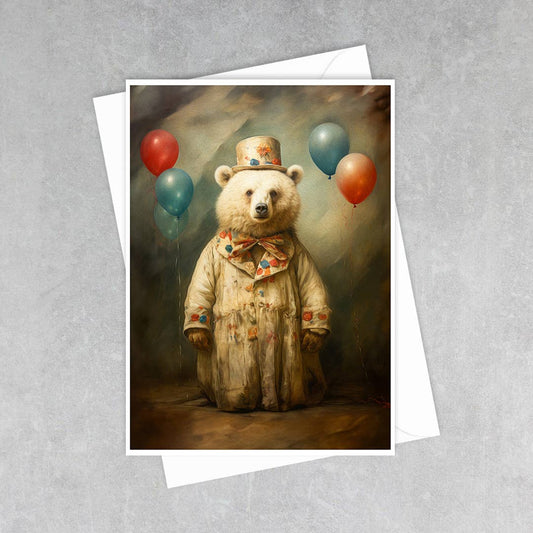 Salty Alyce - Party Animal Bear With Balloons Greeting Card 45AS