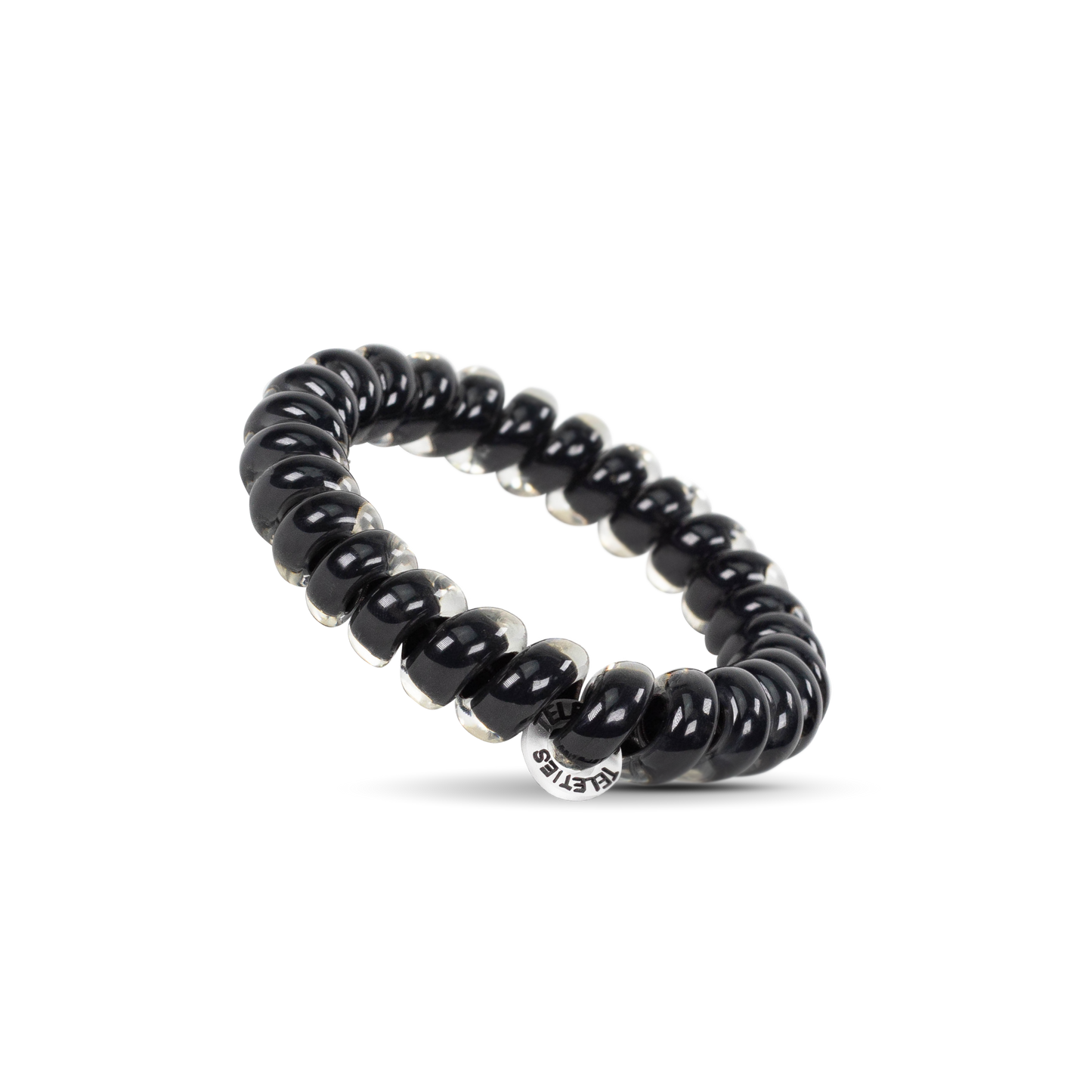 TELETIES - Spiral Hair Coils | Large | Jet Black Hair Ties