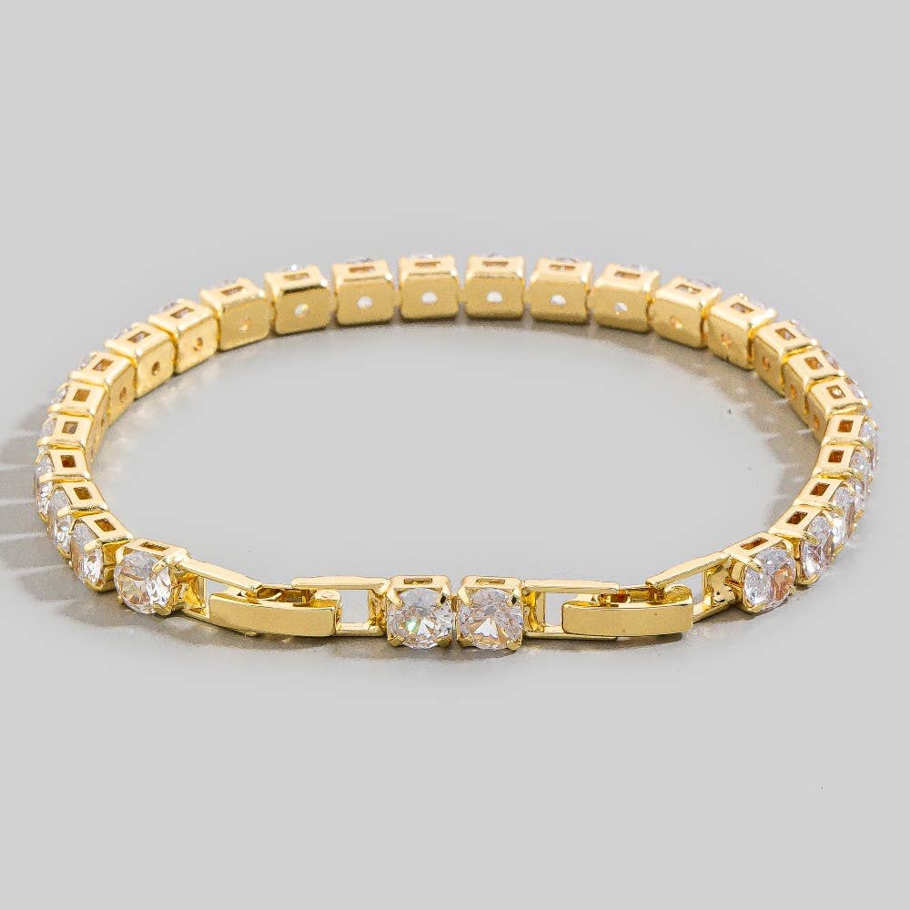 The Looks by Fame Accessories - Cz Studded Linked Bracelet: G